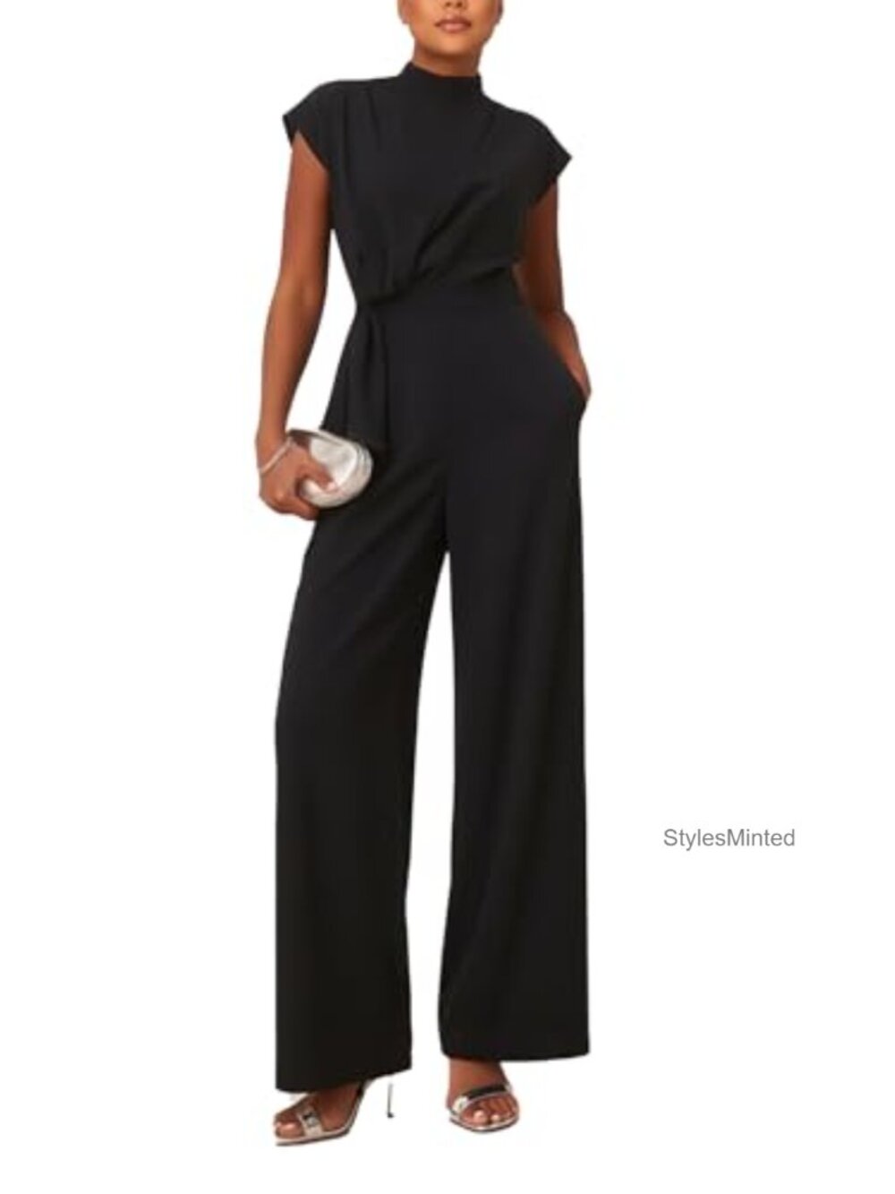 Women's Short Sleeve Wide Leg Jumpsuit One Piece Formal Business Romper